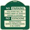 Signmission No Parking Violators Will Be Towed Away at Vehicle Owners Expense No Estacione Infra, G-1818-23594 A-DES-G-1818-23594 - alternate 1